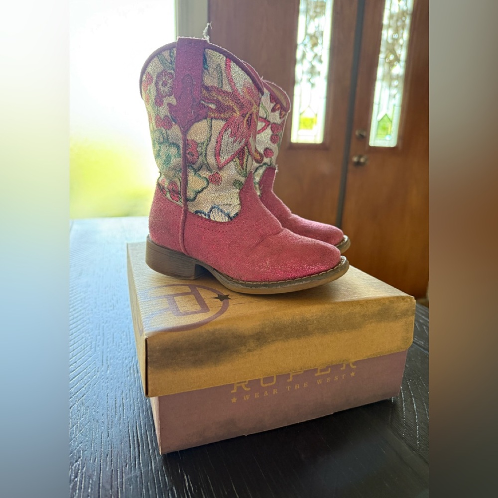 Roper Kids Floral Pink Boots
